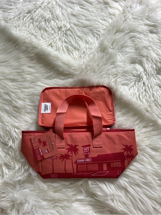 Trader Joe'S Handbags - Trader Joe's Coral Mini Insulated Tote Bag